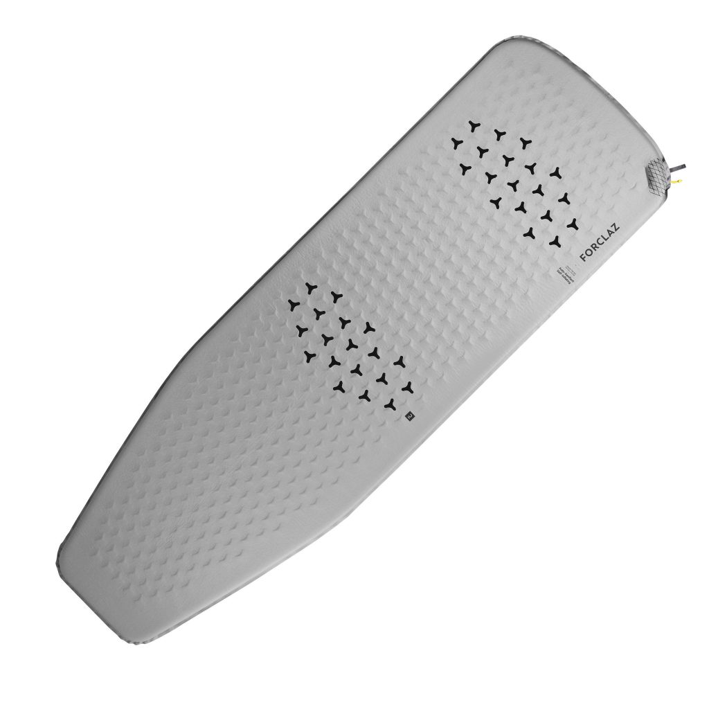 مت کوهنوردی با باد خودکار 180×52 سانتی متر 1 نفره سایز L رنگ خاکستری مدل MT100 FORCLAZ